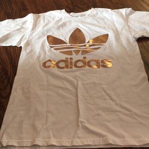 Size s adidas rose gold logo cotton tee